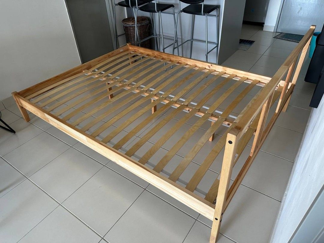 Ikea Bed Queen, Furniture & Home Living, Furniture, Bed Frames