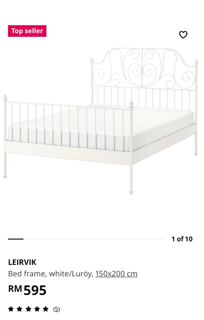 Ikea Leirvik Queen Size, Furniture & Home Living, Furniture, Bed Frames & Mattresses on Carousell