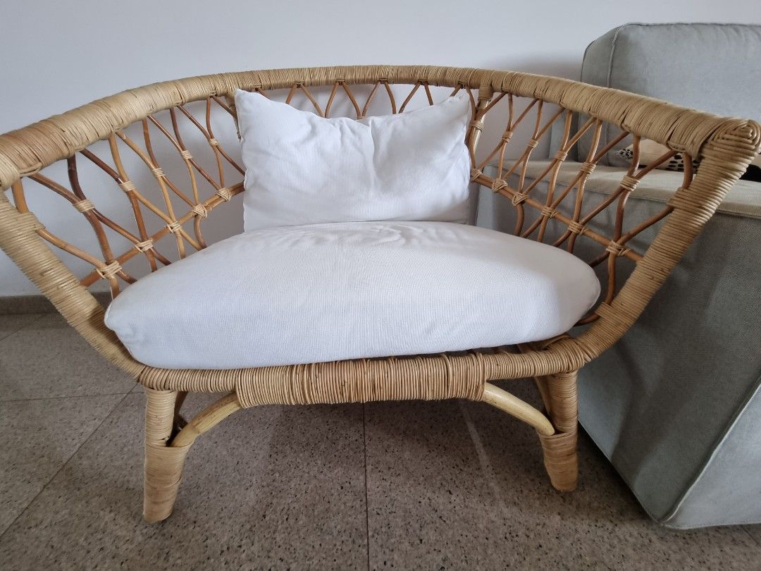 Ikea rattan chair, Furniture & Home Living, Furniture, Chairs on Carousell