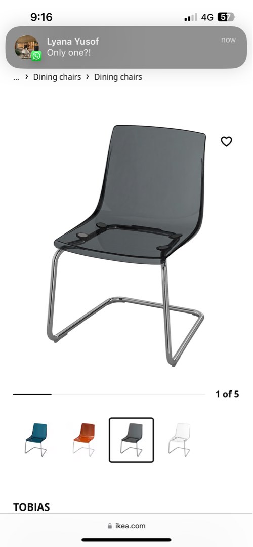 Ikea tobias chair, Furniture & Home Living, Furniture, Chairs on Carousell