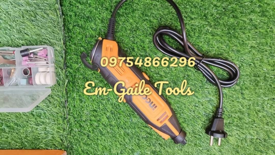 INGCO 130W Mini Die Grinder (MG13328P) (Category: Construction Tools & Equipment) located in Caloocan City. Submitted by emgaile (Listing ID 1232339423, Image 3). Description: INGCO 130W Mini Die Grinder (MG13328P) Specifications : Model: MG13328P Power Supply : Corded Electric 220V-240V~50/60Hz Input Power : 130W Collet Size : 3.2mm No Load Speed : 10000-35000RPM Collet Features: Variable speed, Spindle Lock, Hand Wire INCLUDES: 1pc flexible sha