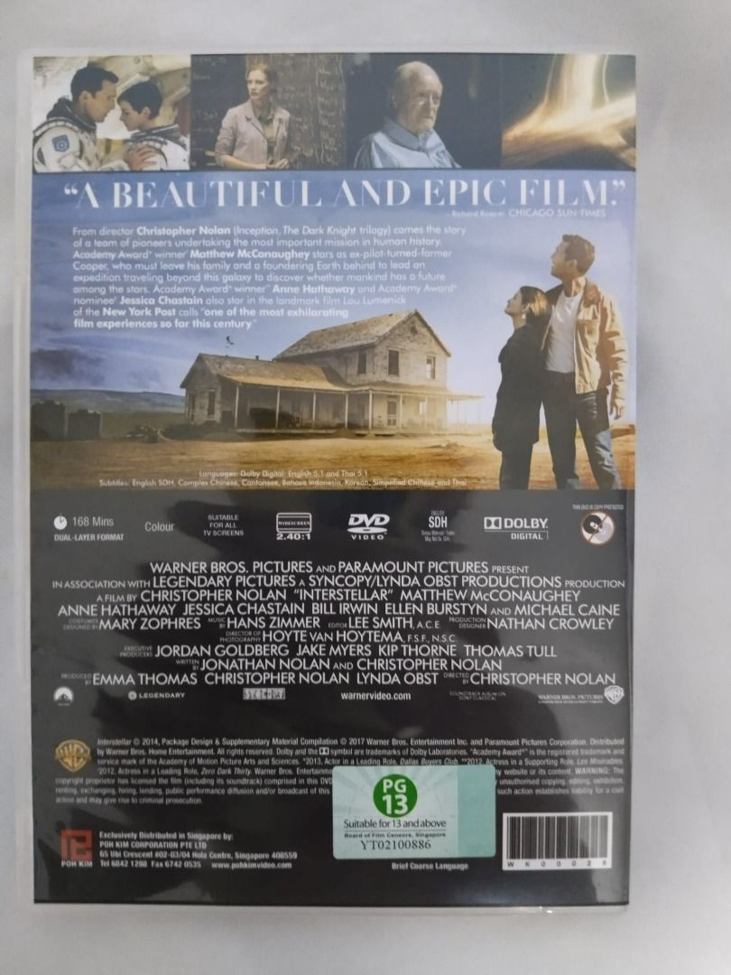 Interstellar DVD, Hobbies & Toys, Music & Media, CDs & DVDs on Carousell