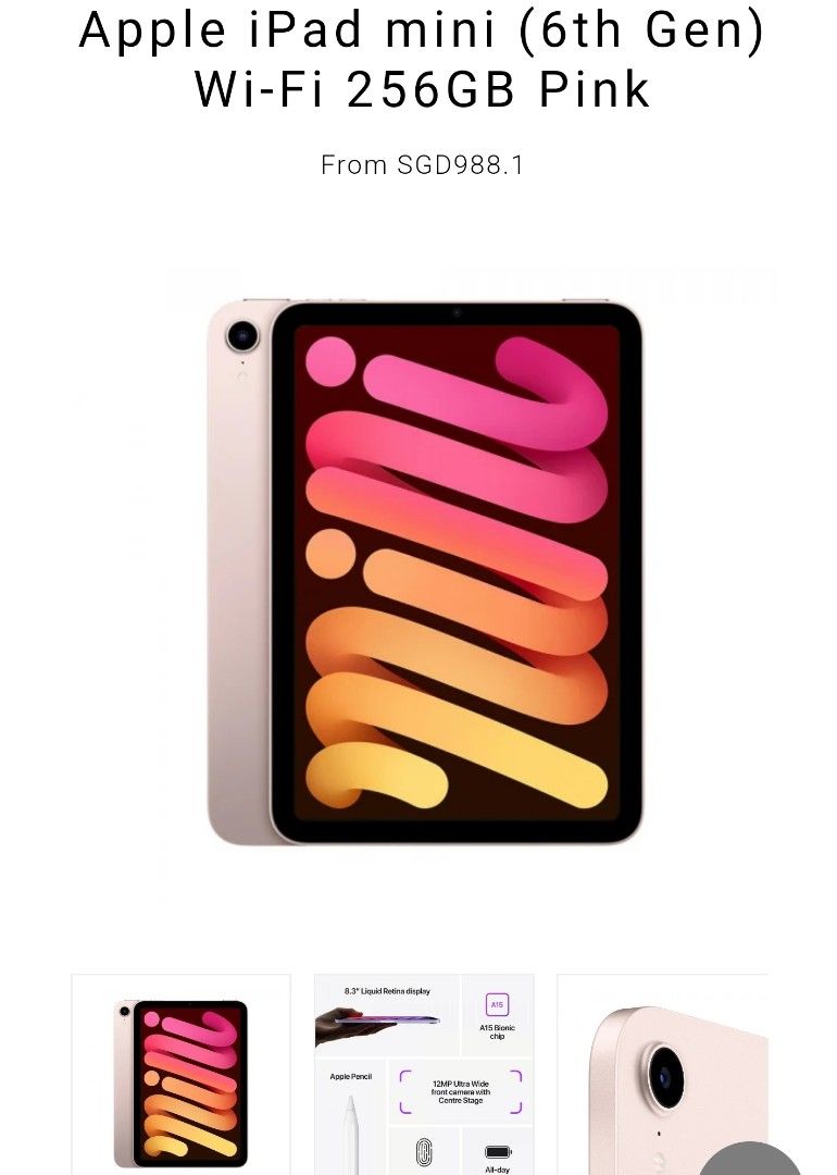 iPad mini6⭐︎64G⭐︎ピンク - タブレット