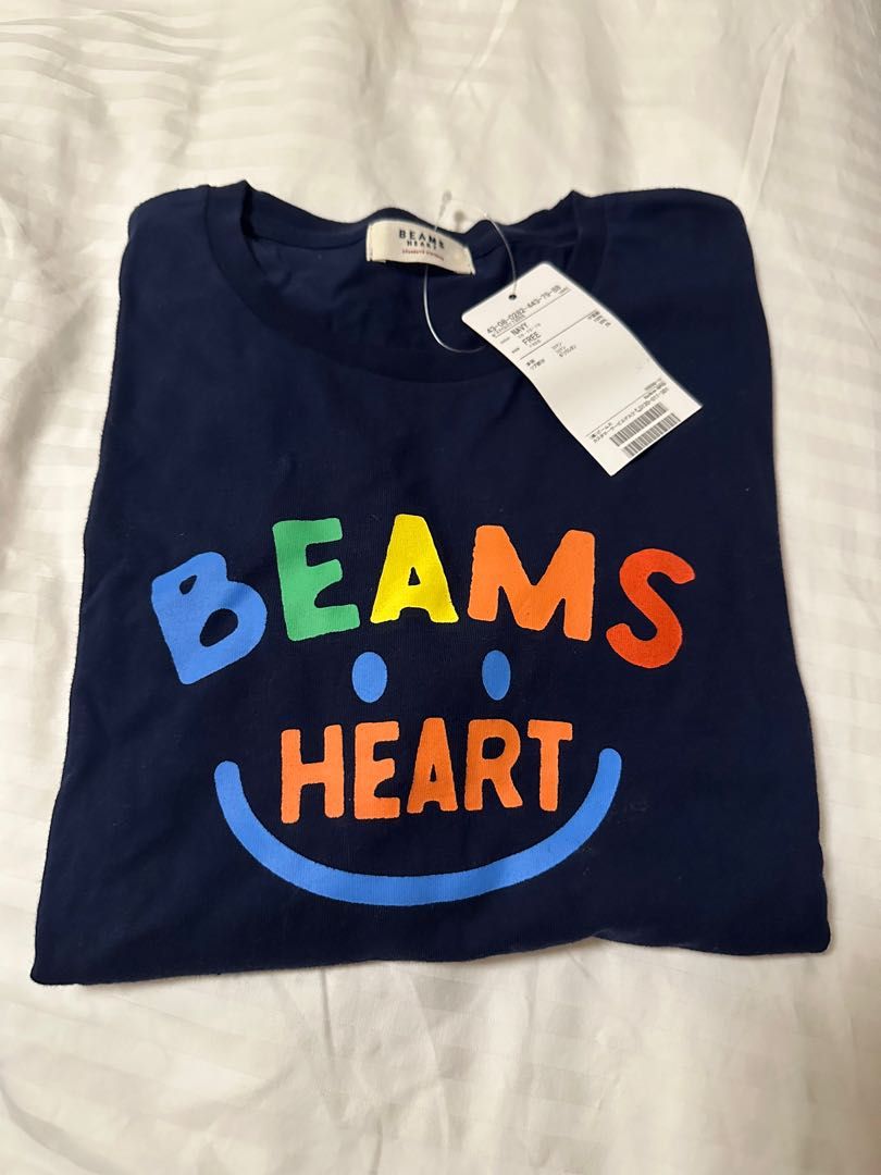 Japan Beams heart navy tee, 女裝, 上衣, 其他上衣- Carousell