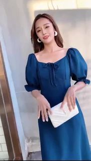 Joe Off Shoulder Front Tie Midi Dress