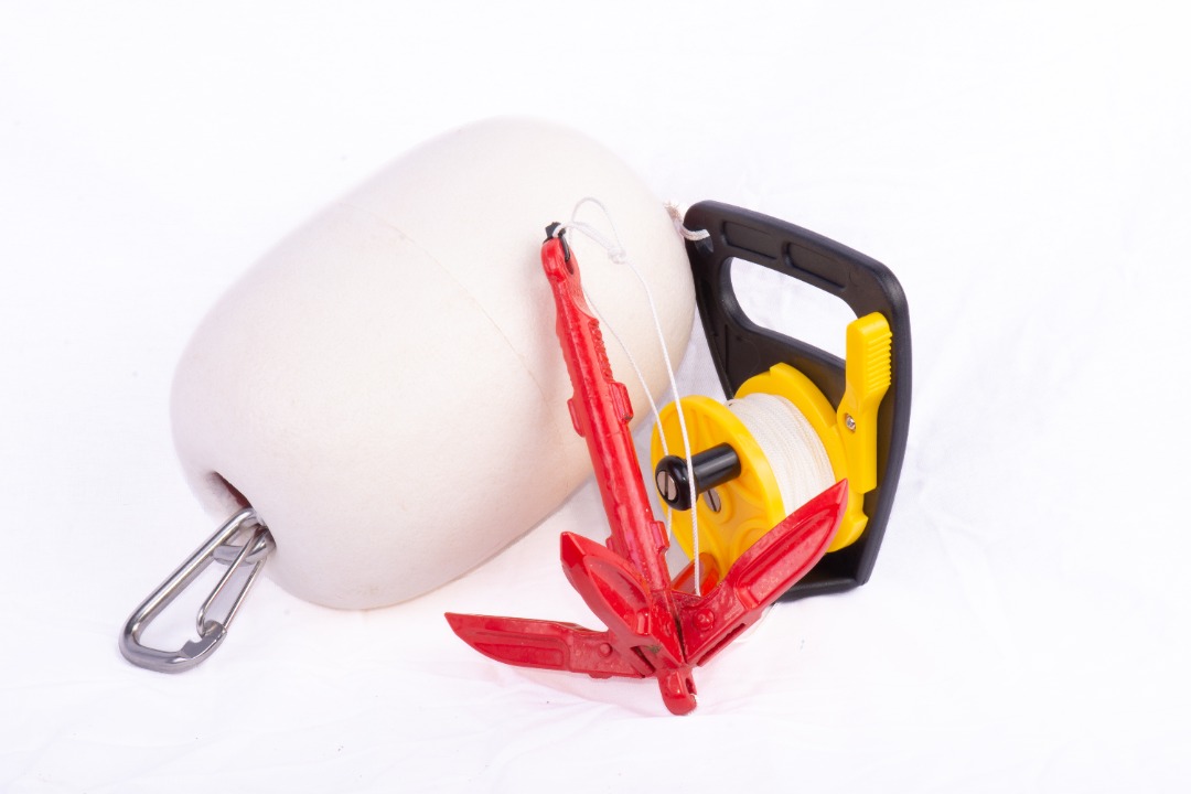 Kayak anchor Set, with Dive reel, carabiner and float, Sports Equipment