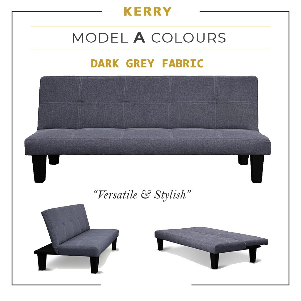 Kerry Fabric and Faux Leather Sofa Bed, Furniture & Home Living