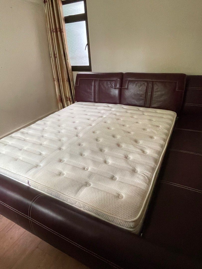 King Size Bed with Mattress, Furniture & Home Living, Furniture, Bed