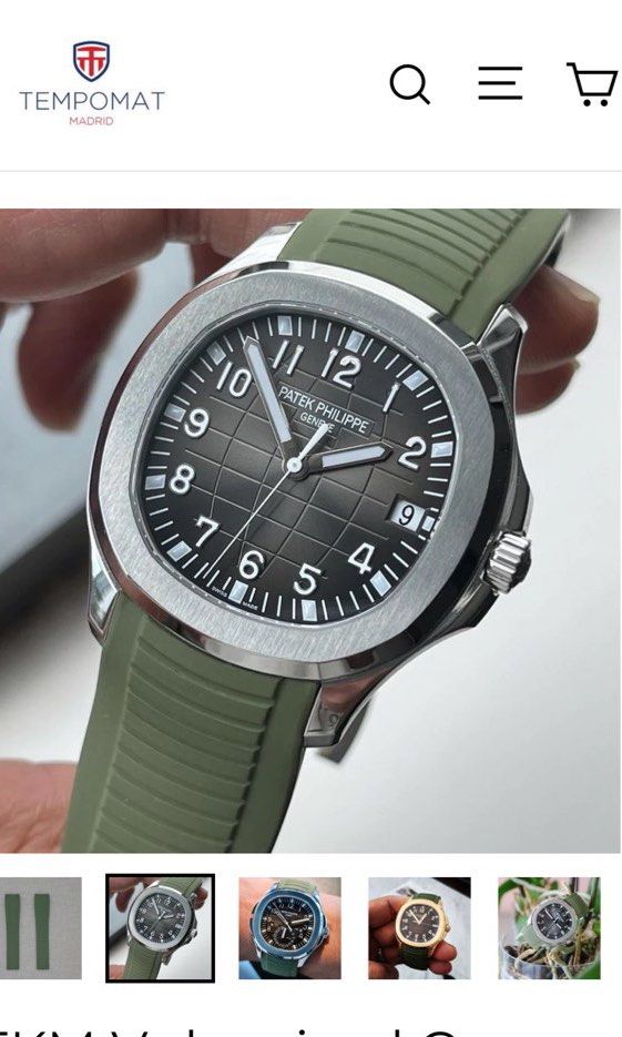 5164a patek green strap sales