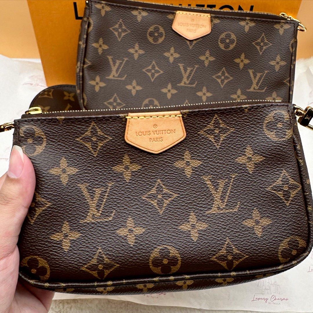 Authentic Louis Vuitton LV M44813 Multi Pochette Accessories (Khaki/Green,  Pristine Condition), Luxury, Bags & Wallets on Carousell