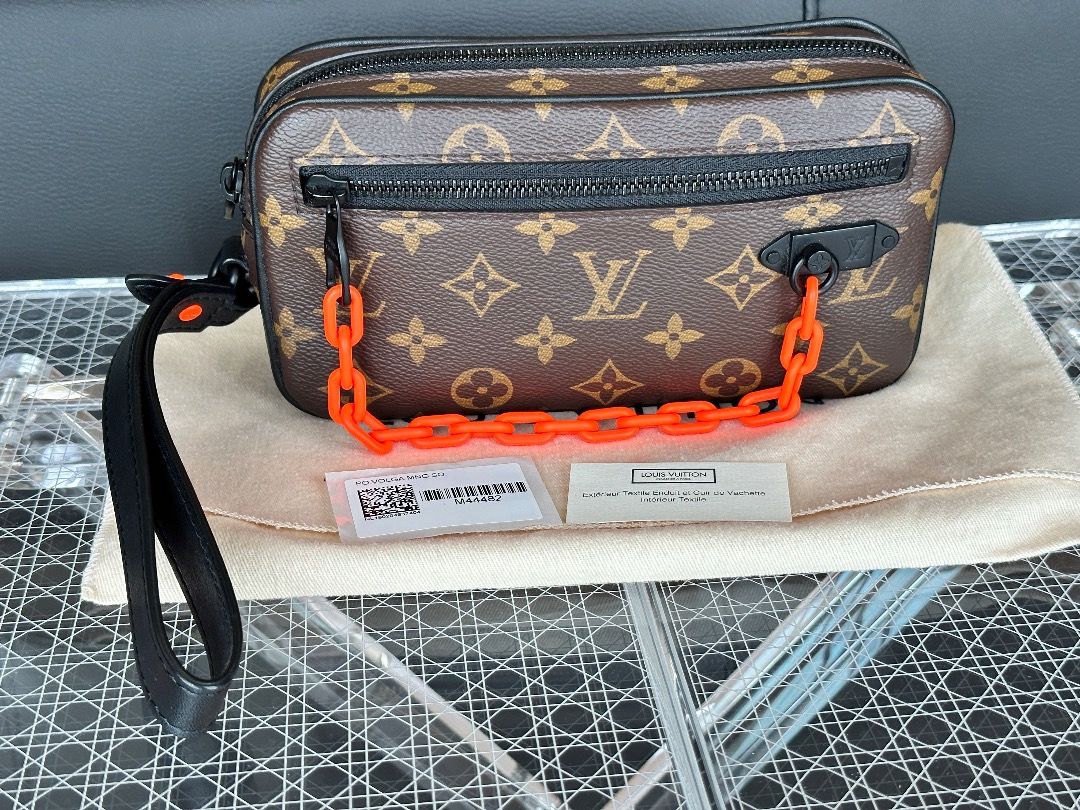 LV LV Unisex Pochette Volga Bag Monogram Eclipse Canvas in 2023