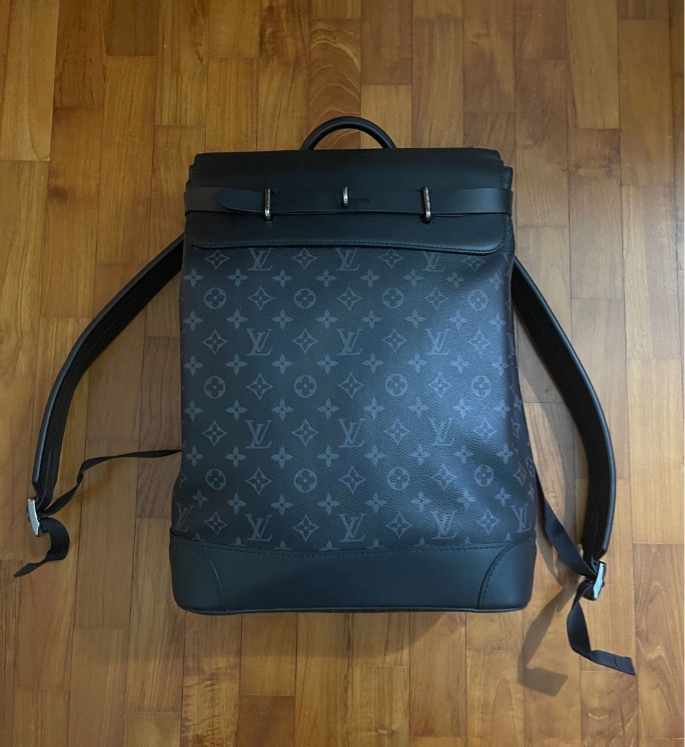 Louis Vuitton Rare Limited Black Monogram Eclipse Steamer Backpack