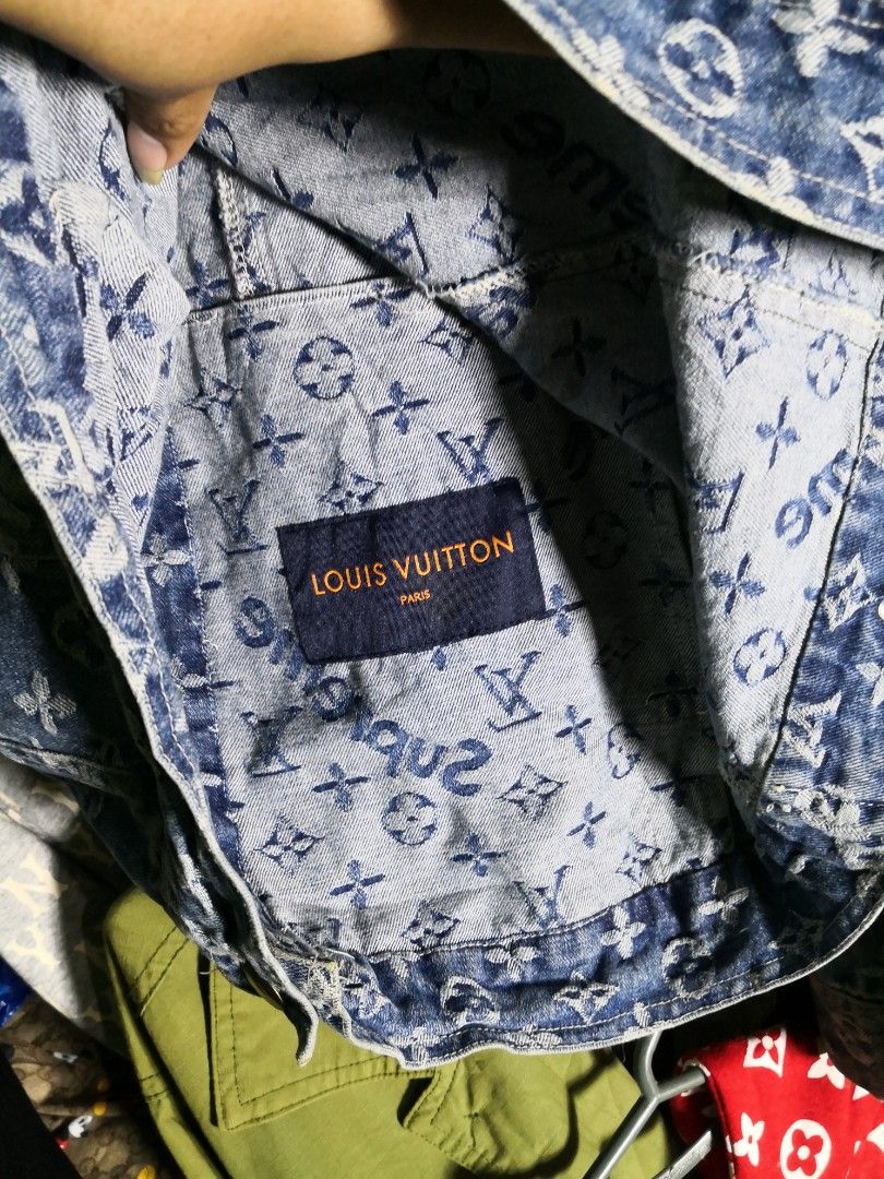 Louis Vuitton x Supreme Denim Jacket Monogram, Men's Fashion, Coats, Jackets  and Outerwear on Carousell