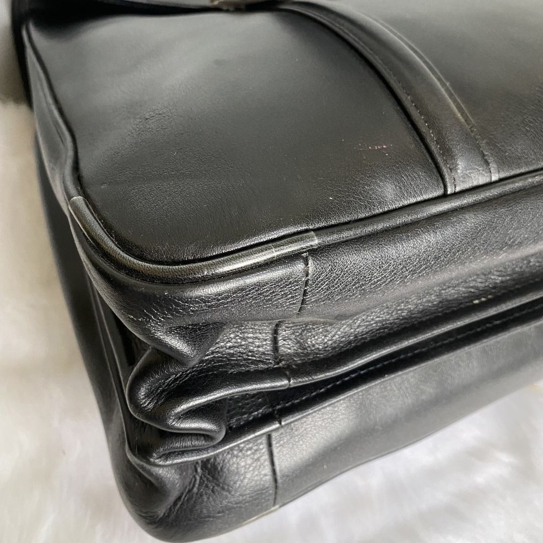 Maruem Japan Black Leather & Nylon Bienenwabe 15” Briefcase
