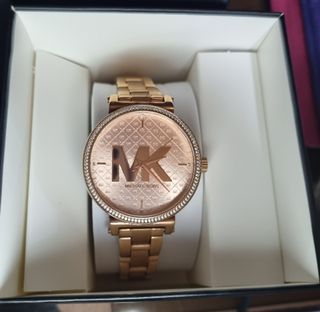 Michael kors rose gold watch with stones