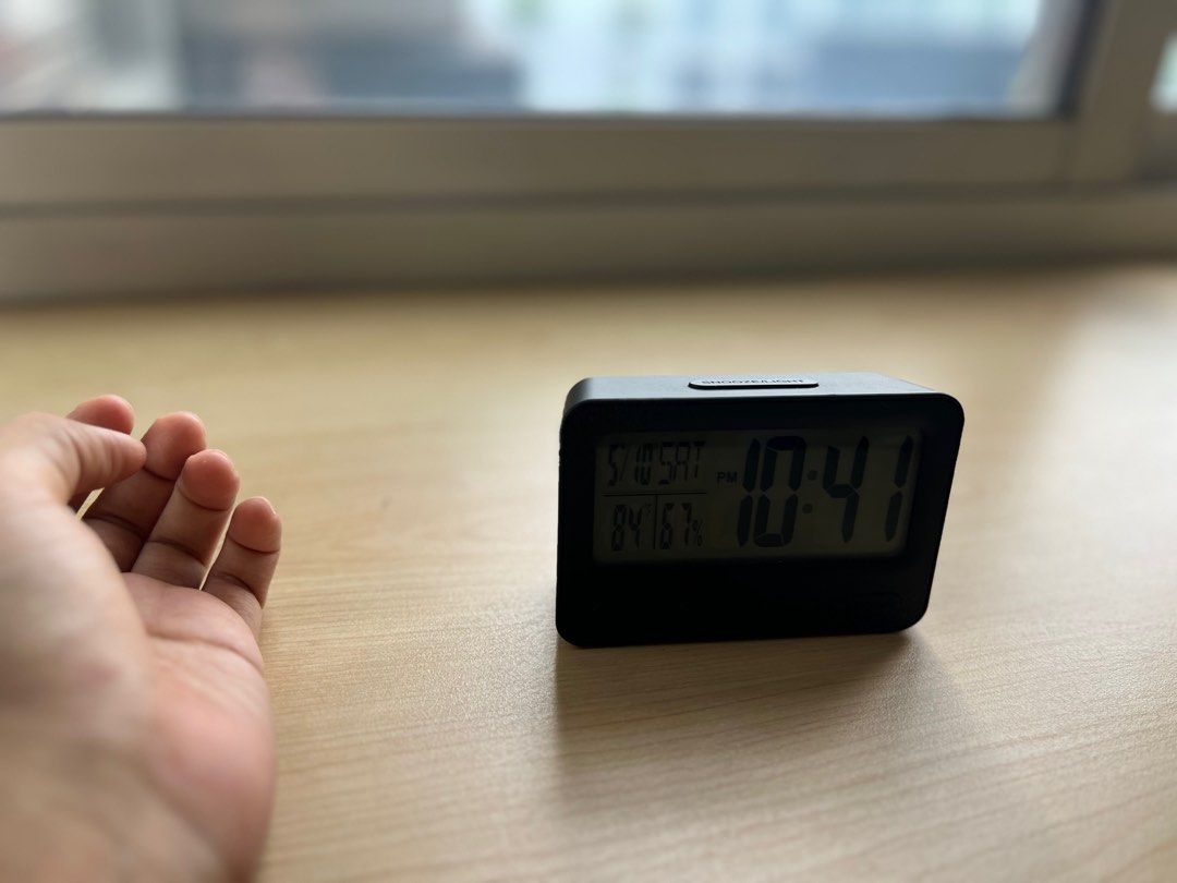 Miniso LCD alarm clock, Furniture & Home Living, Home Decor, Clocks on