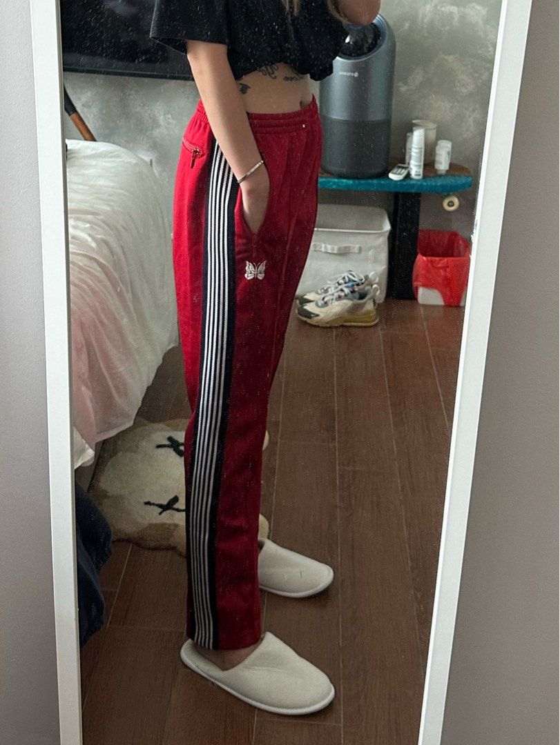 Needles Nepenthes Narrow track pants red Men s Fashion Bottoms Trousers on Carousell