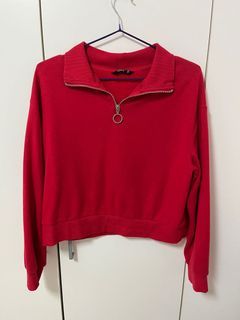 NET紅色長袖上衣