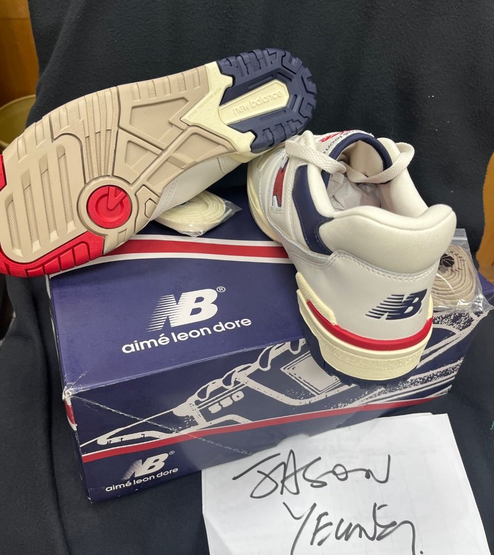 New Balance Aime Leon Dore 550 WHITE/NAVY-RED BB550A3 US9.5, 女裝