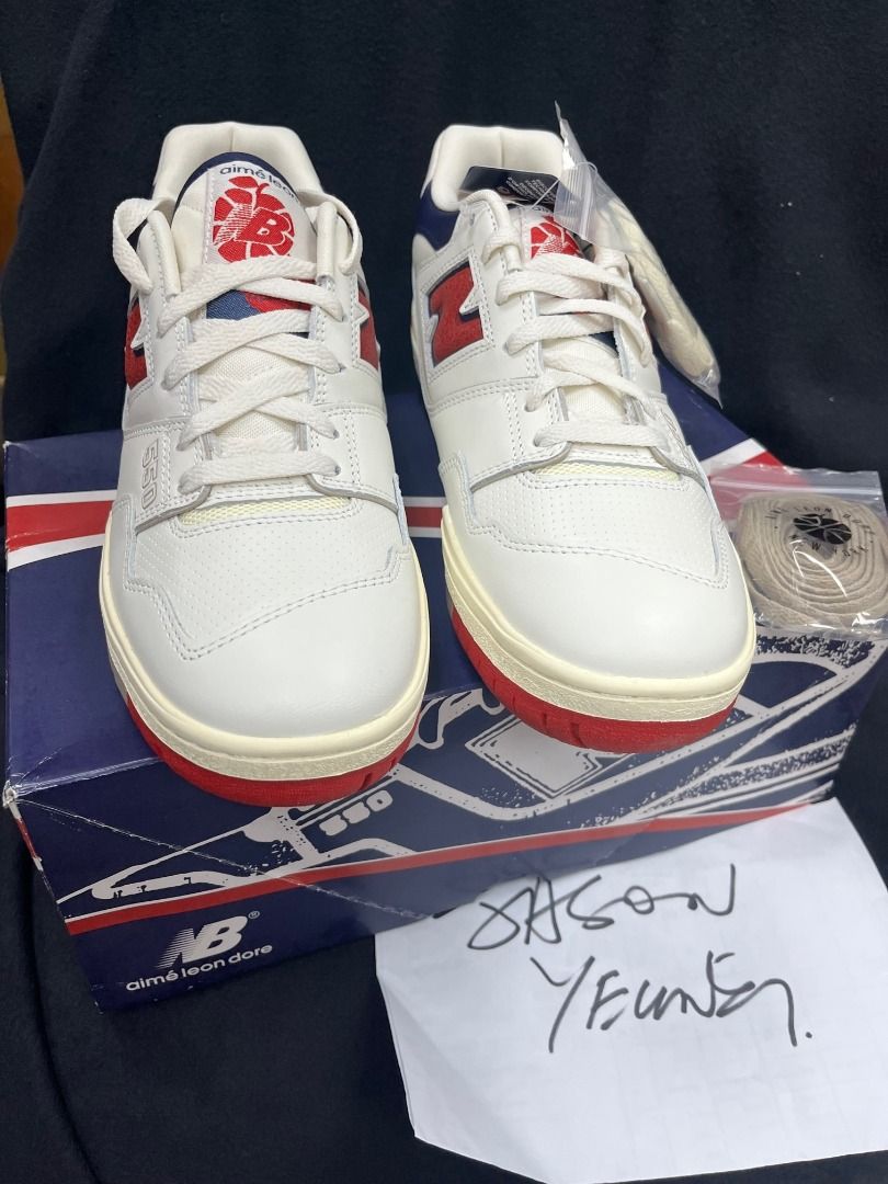 New Balance Aime Leon Dore 550 WHITE/NAVY-RED BB550A3 US9.5, 女裝