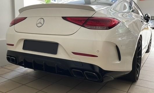 Rear spoiler diffuser + exhaust tips (CHROME) 63 AMG LOOK for