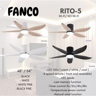 (New launch) Fanco rito-5 hugger ceiling fan with / without smart function