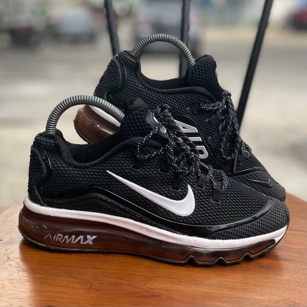 Nike Air Max More Black Running Fesyen Pria Sepatu Sneakers di