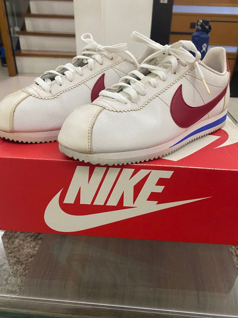 Nike white red and blue classic cortez retro leather sneakers online
