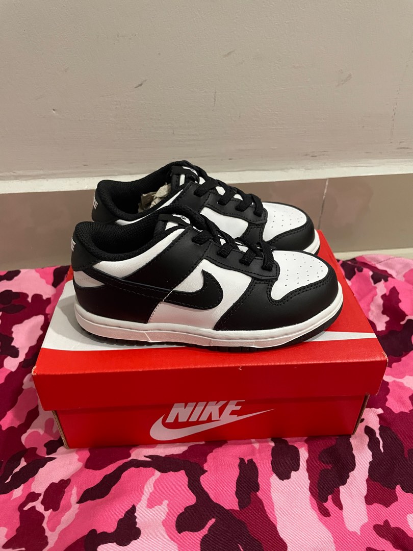 dunk low black white youth