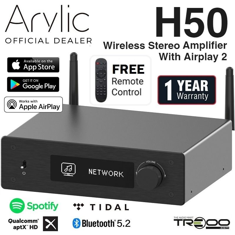 Arylic® H50 Wireless Amplifier With AirPlay 2 & Works with Alexa