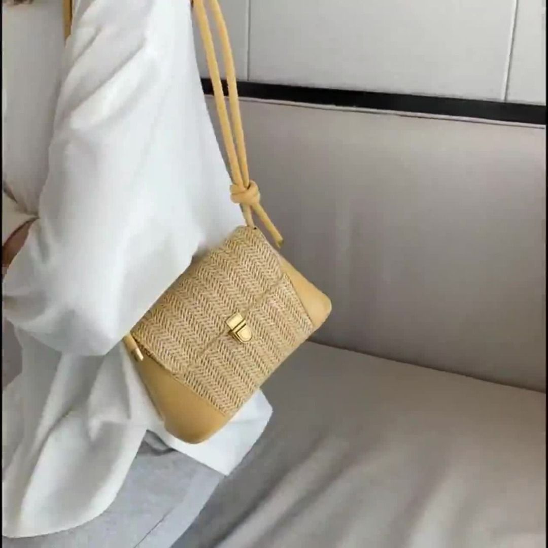 Olivia Straw Sling Crossbody Bag, Women's Fashion, Bags & Wallets, Shoulder Bags on Carousell