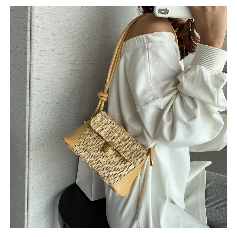 Olivia Straw Sling Crossbody Bag, Women's Fashion, Bags & Wallets, Shoulder Bags on Carousell