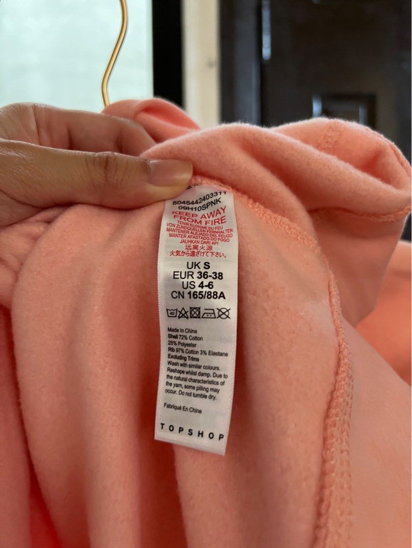 Topshop Oversized Pink Sweatshirt Women s Fashion Tops