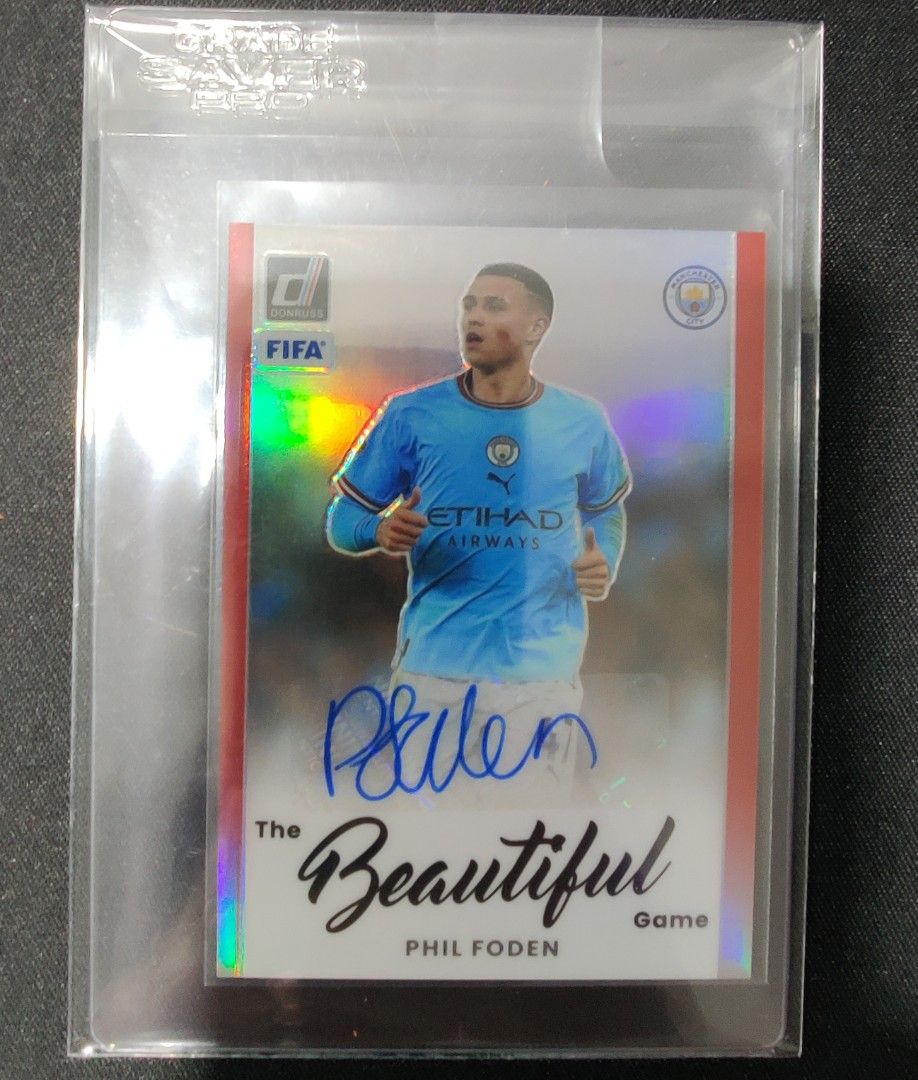 Phil Foden Numbered 08/25 Autograph 2022-23 Panini Donruss Soccer Beautiful  Game