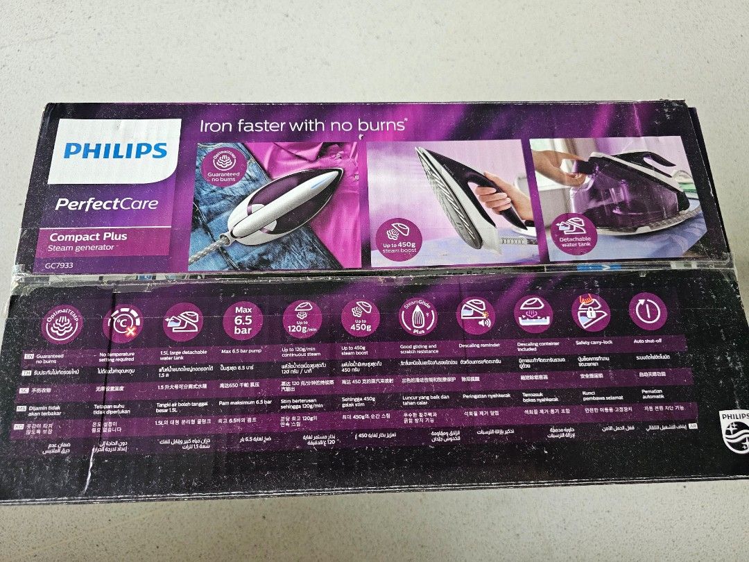 Philips PerfectCare Compact Plus GC7933/36, TV & Home Appliances, Irons ...