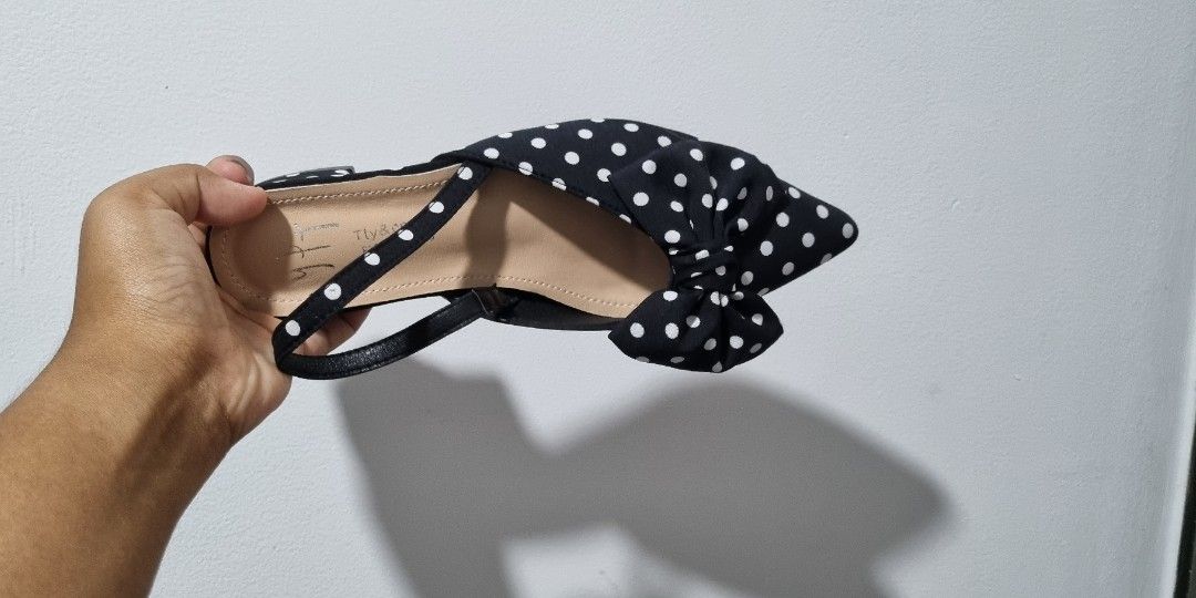 Polka dot low heel sale shoes