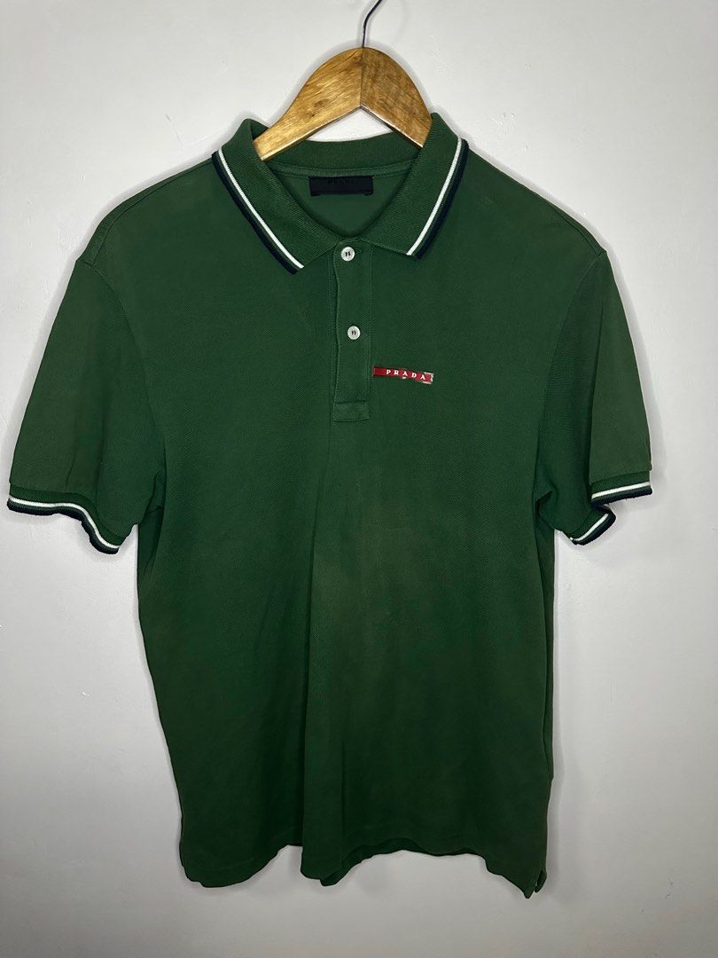 Green prada polo shirt 2025
