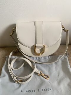 Preloved gabine saddle bag cream charles and keith