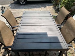 Preloved Outdoor EXTENDABLE dining table w/ 4 chairs
