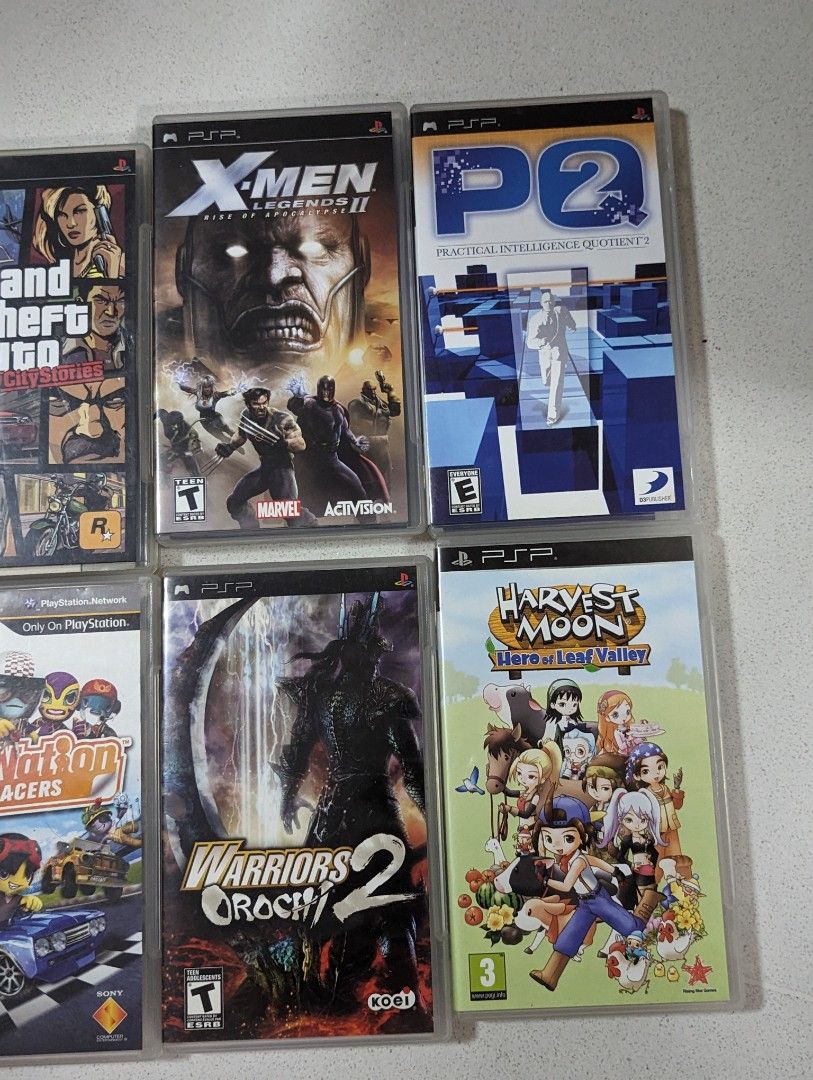 PSP Games playstation portable metal gear solid peace walker modnation  racers warriors orochi 1 harvest moon p2 X-Men legends 2 II GTA liberty  city ...