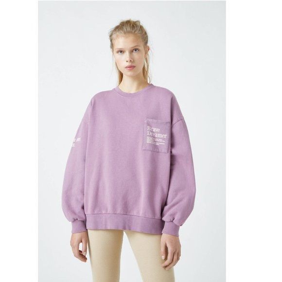 Pull Bear Brave Dreamer Sweatshirt Women s Fashion Tops Longsleeves on Carousell
