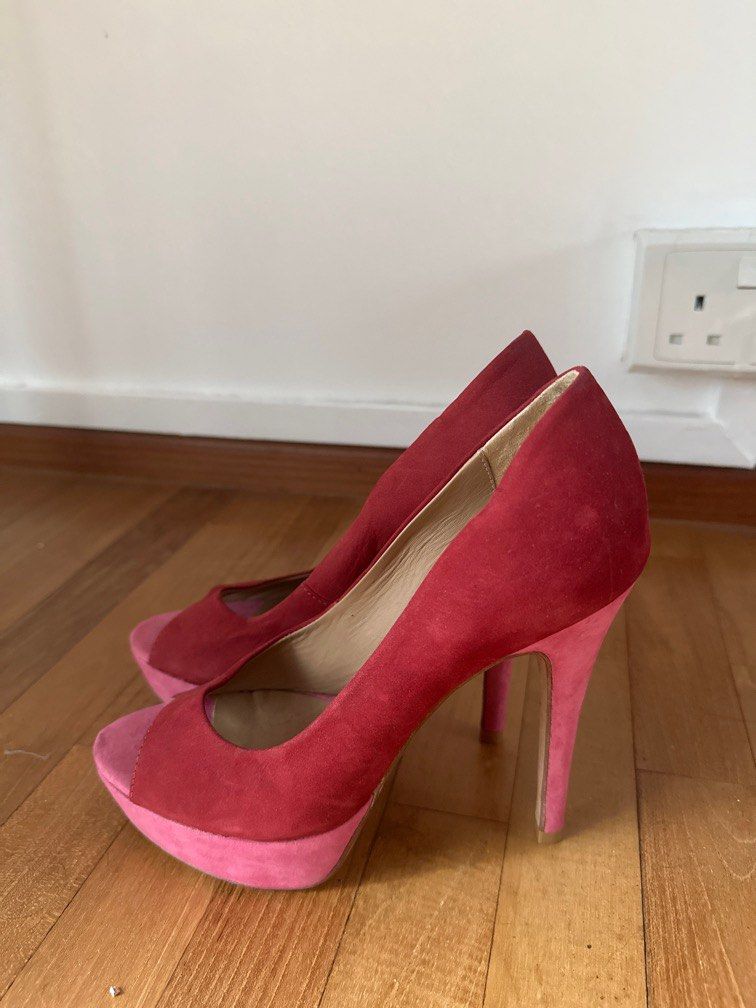 Red pink top heels