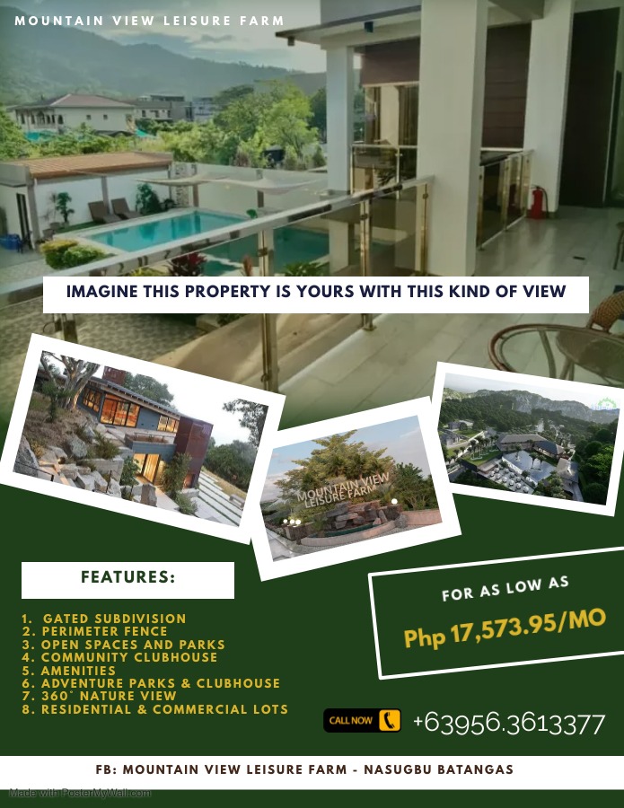 RESIDENTIAL LOT FOR SALE WITH MOUNTAIN VIEW IN NASUGBU BATANGAS