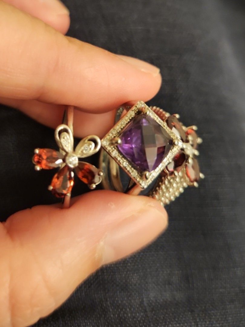 Garnet sale amethyst ring