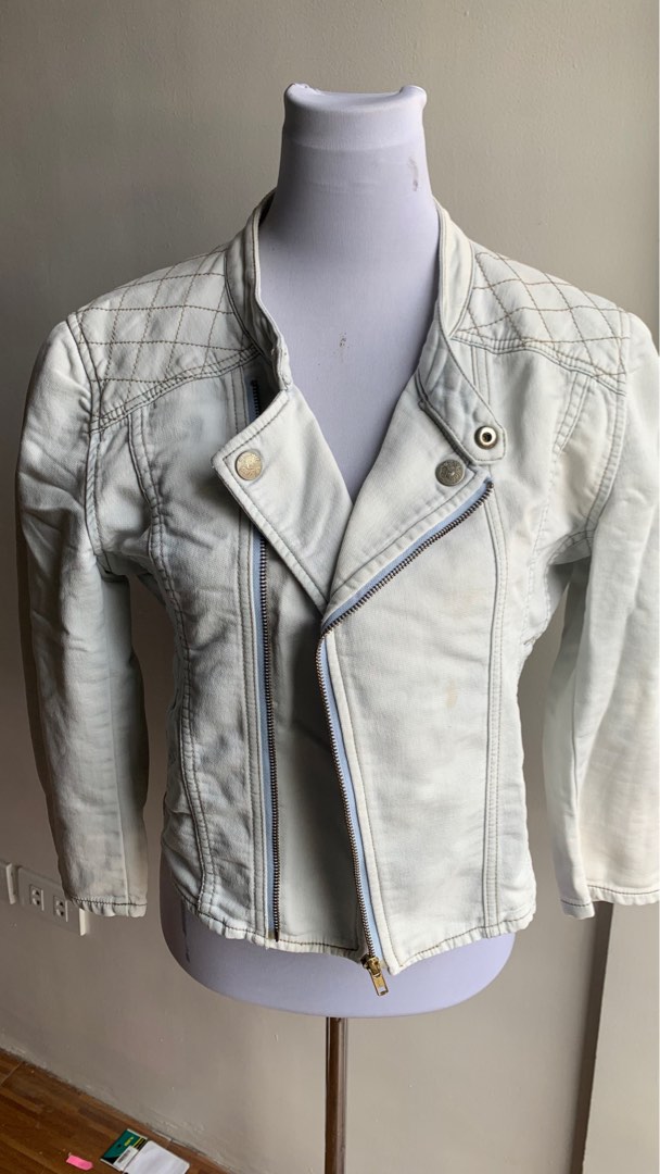 Salad Motorcycle Jacket Light Denim on Carousell
