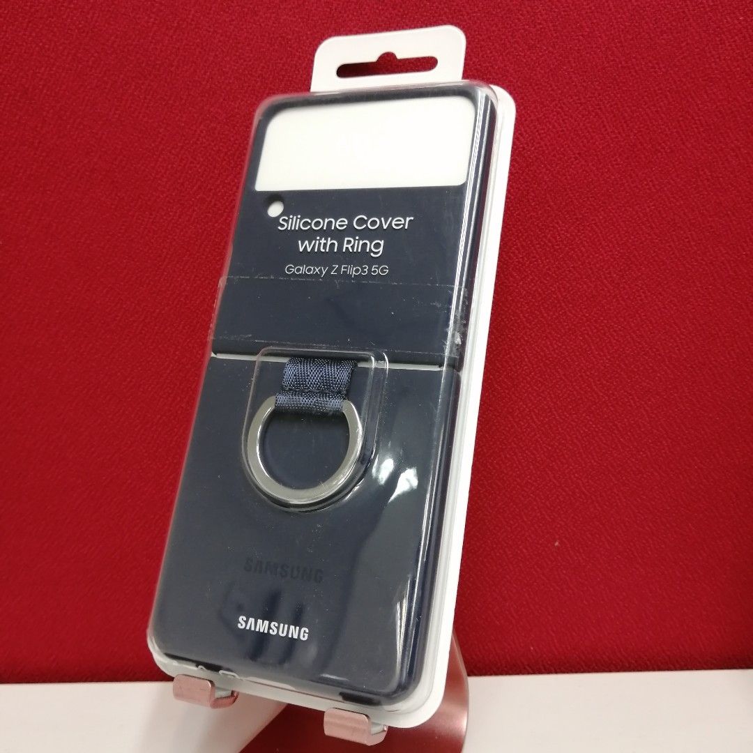 Samsung Flip 3 Silicon Cover with Ring Navy, 手提電話, 電話及其他裝置配件, 手機套及手機殻