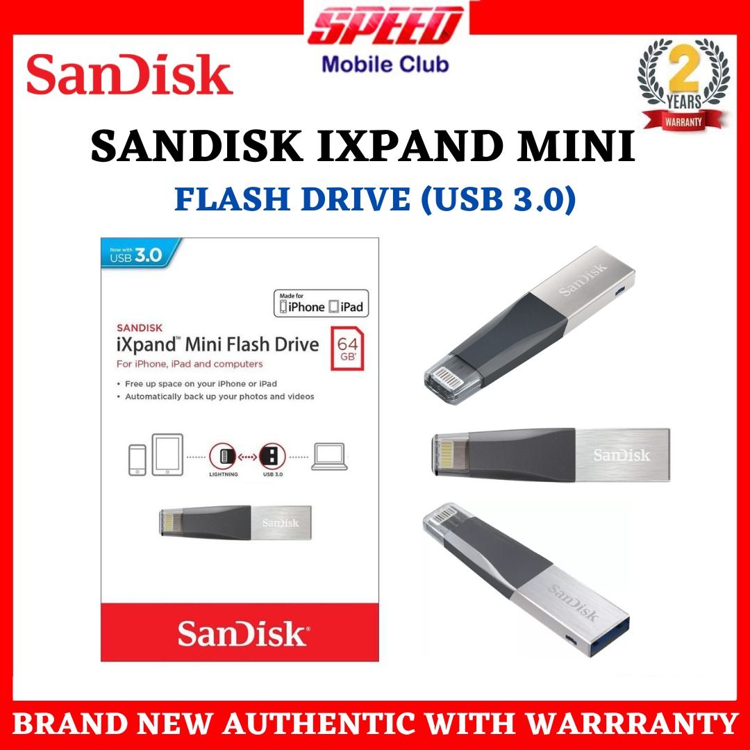 SanDisk iXpand mini Flash Drive USB 3.0 128GB for iPhone and