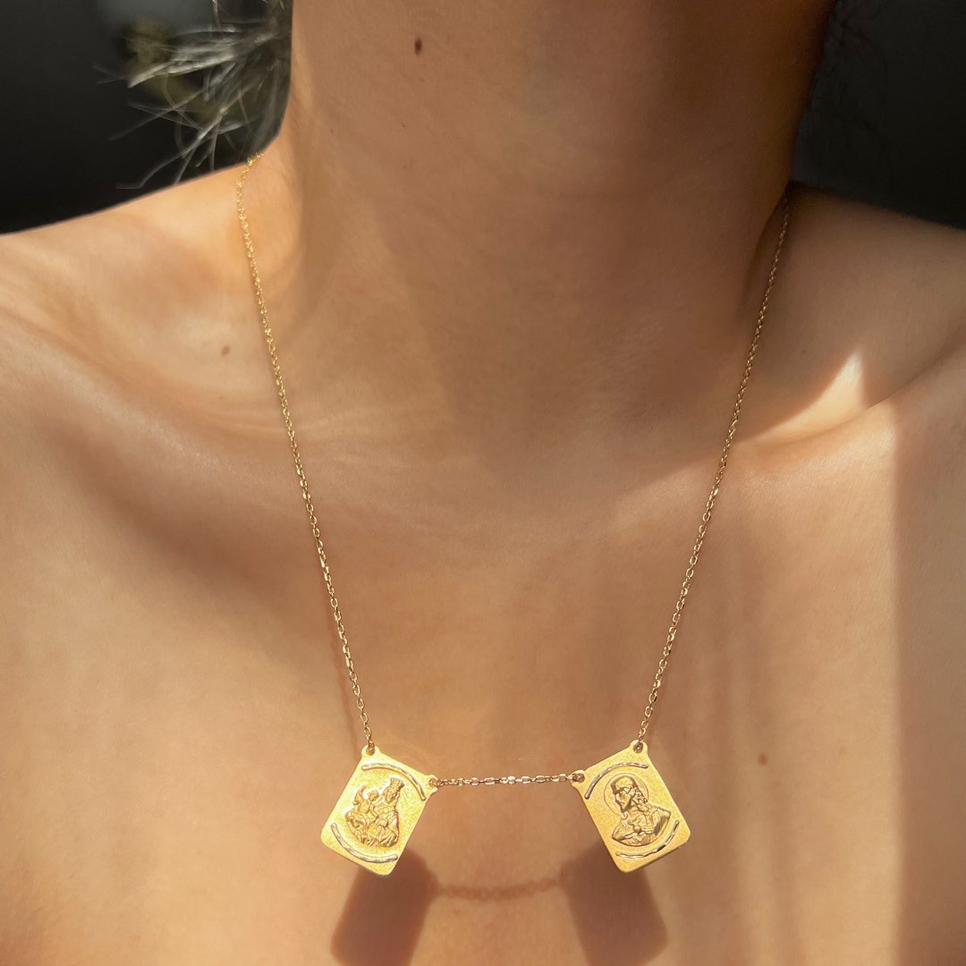 Scapular Necklace in 18k Gold Women s Fashion Jewelry