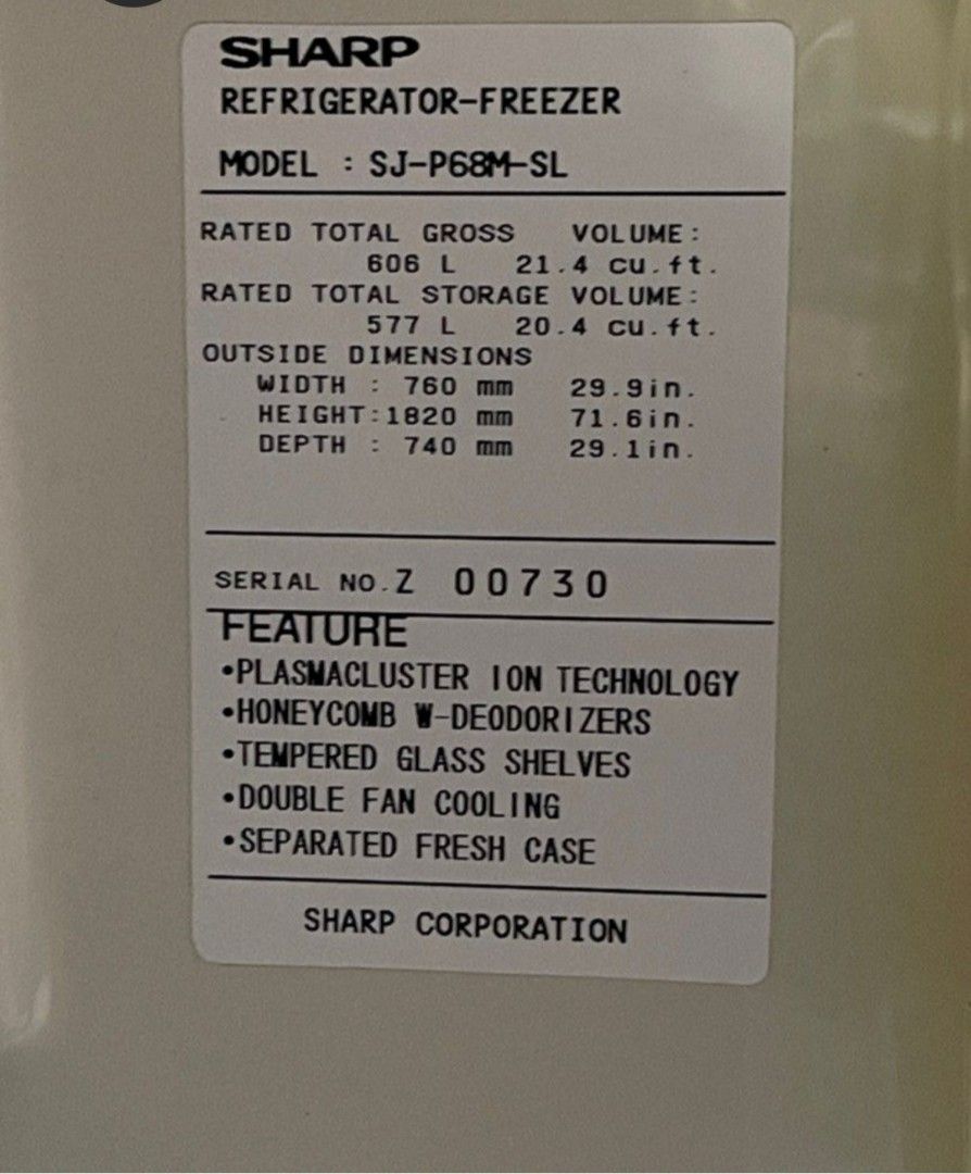 Sharp deodorizer, TV & Home Appliances, Kitchen Appliances ...