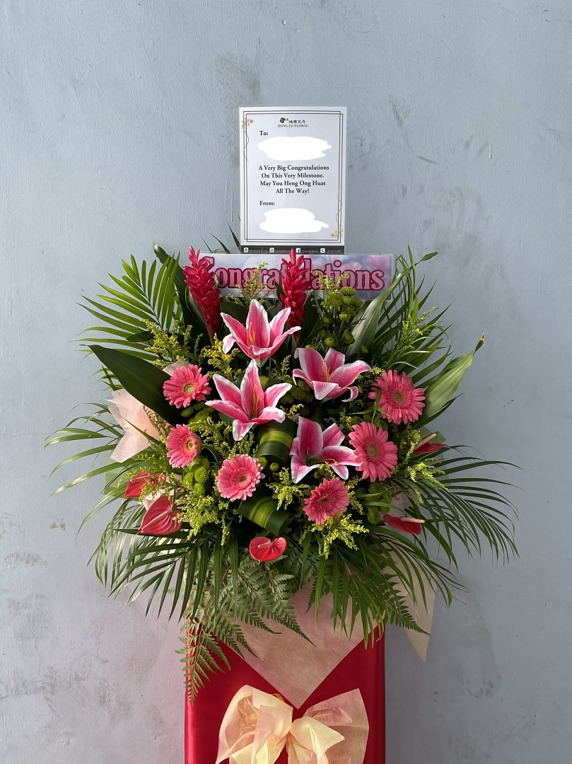 Simplistic Congratulatory Floral Stand (Grand Opening Flowers